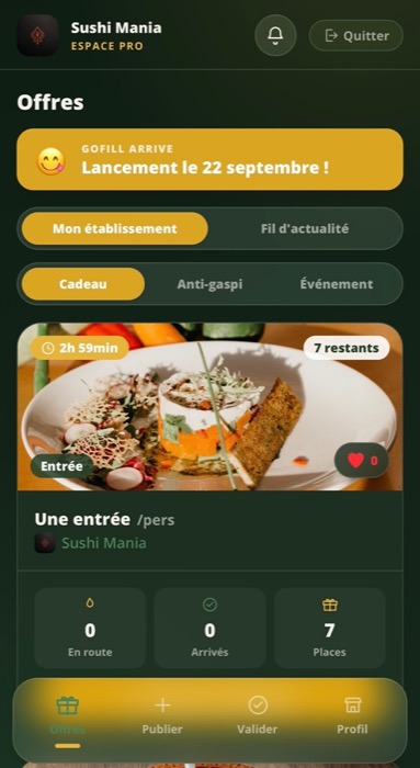 GoFill — espace pro restaurateur
